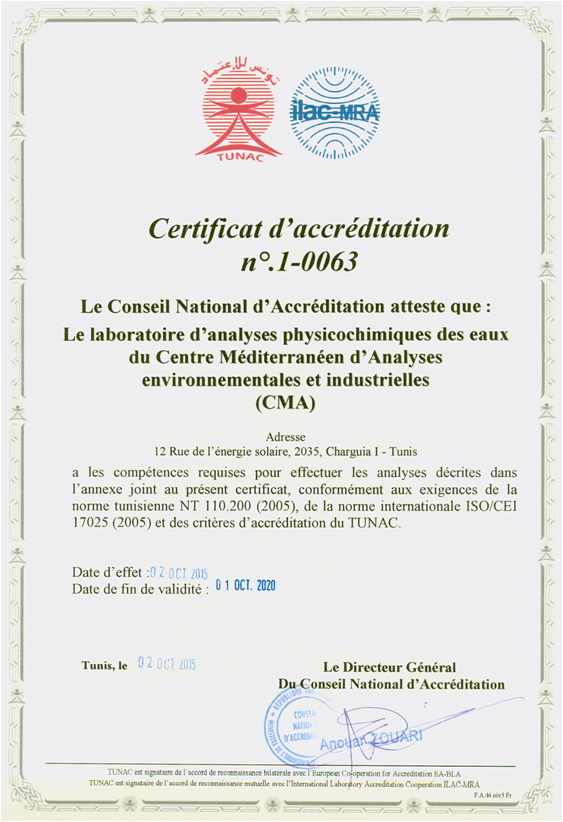 cmanalyses-Accréditation ISO 17025